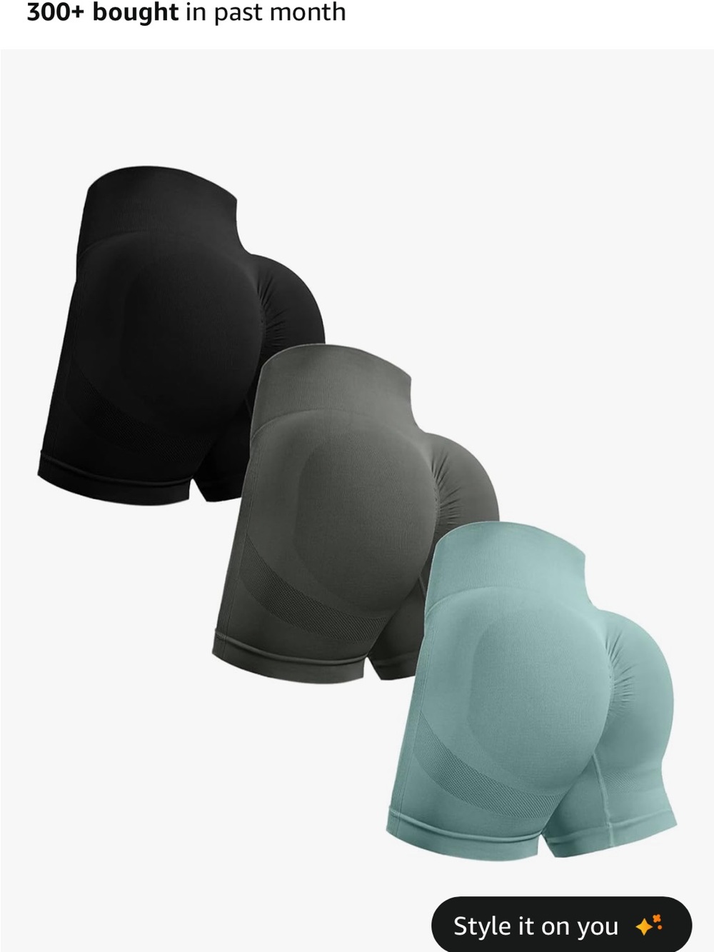 Seamless High-Waist Women’s Shaping Shorts - Black, grey, sage